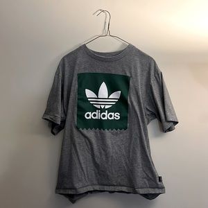 Adidas T-Shirt - Heather Grey/Green